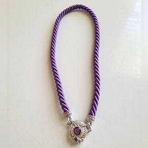 New Judith Ripka Amethyst Necklace Diamonique Chocker
